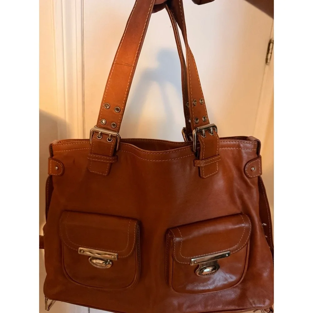 Marc Jacobs Women's Leather Medium Tote Brown Shoulder Bag Handbag Purse